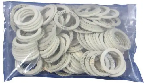 BOSCH Dichtscheiben in einer durchsichtigen Verpackung, bestehend aus mehreren runden, flachen Ringen zur Abdichtung, in neutraler Farbe ohne sichtbare Maße.
